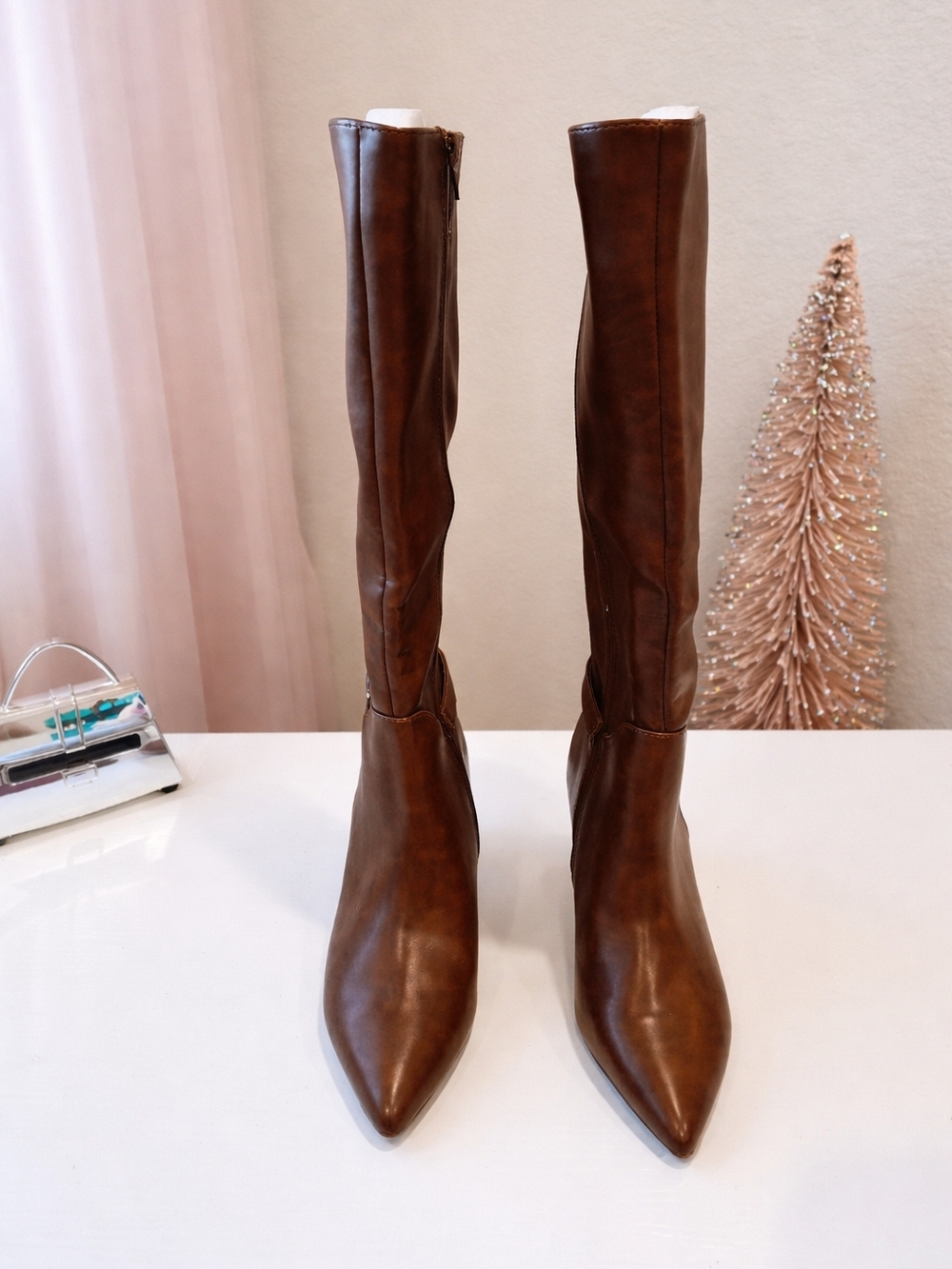 Giani Bernini Tall Pointed-Toe Over-the-Knee Boots in Brown